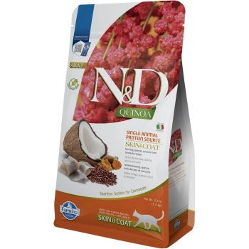 N&D Quinoa Skin Coat Ringa Balıklı Kedi Maması 1.5 Kg