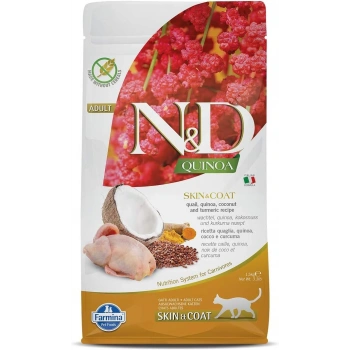 N&D Quinoa Skin Coat Deri Tüy Sağlığı Bıldırcınlı Kedi Maması 1.5 Kg