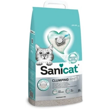 Sanicat Clumping White Kokusuz Oksijen Kontrol Kedi Kumu 8 Lt