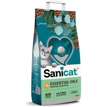 Sanicat Essential Oils Sedir ve Okaliptus Kokulu Kedi Kumu 10 Kg