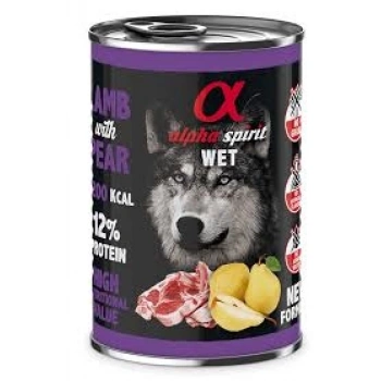 Alpha Sprit %93 Et Kuzu&Armut Yetişkin Köpek Konservesi 400Gr