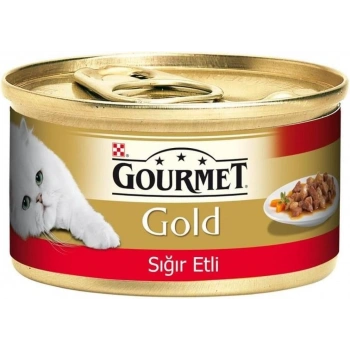 Gourmet Gold Parça Etli Soslu Sığır Etli Kedi Konservesi 85 Gr