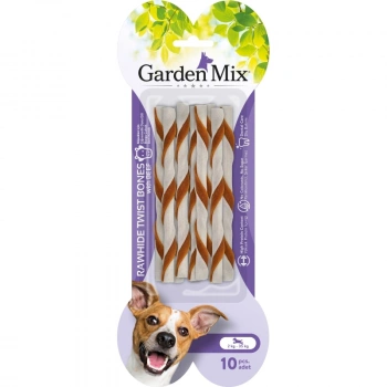 Garden Mix Dana Etli Burgu Çubuk Deri Kemik Köpek Ödülü (10lu)
