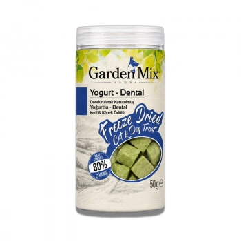 Garden Mix Dental Dondurularak Kurutulmuş Yoğurtlu Kedi ve Köpek Ödül Maması 50gr