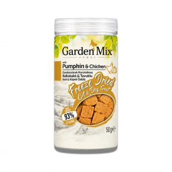 Garden Mix Dondurularak Kurutulmuş Bal Kabaklı Kedi ve Köpek Ödül Maması 50gr