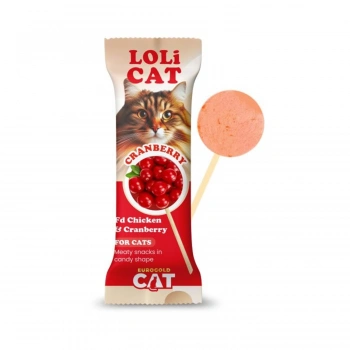 EuroGold LoliCat FD Kedi Ödülü Kızılcıklı 1,5 Gr LoliPop