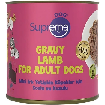 Supreme Dog Sos İçinde Kuzulu Mini Irk Yetişkin Köpek Konservesi 200gr