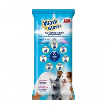 Bio Pet Active Wash Gloves Kuru Yıkama Bakım Eldiveni ( 8 Adet )