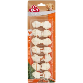 8in1 Delights Bones Düğümlü Tavuklu Köpek Kemiği 84 gr 7 Adet