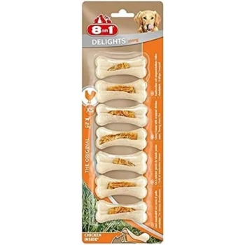 8in1 Delights Strong Tavuklu Deri Köpek Kemiği 140 gr 7 Adet