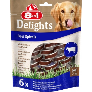 8in1 Smart Delights Beef Spirals Biftekli Burgu Köpek Ödülü 6 Adet