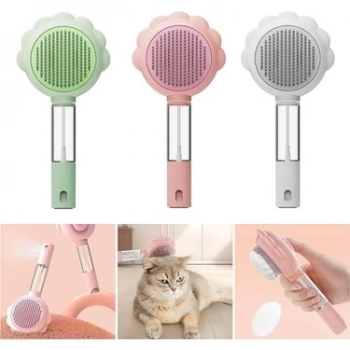 Basmalı Telli Su Sprey Hazneli Kedi Köpek Fırçası Çift 2in 1