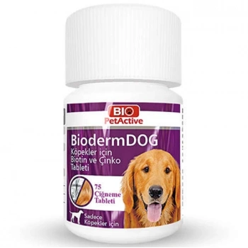 BioPet Active Bioderma Dog Biotin ve Çinko 75 Tablet