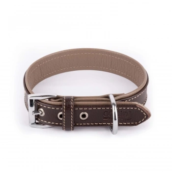 Canini Flotter Deri Toprak-Kahve Köpek Tasması 2,5 Cm 32-41 Cm S