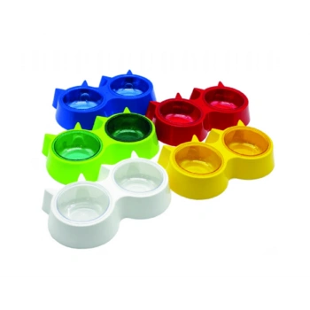 Catlife Kedi Başlıklı Double Plastik Mama Kabı