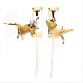 Catlife Naturel Tüylü Zilli Kedi Oltası