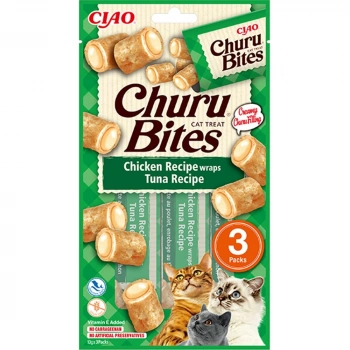 Churu Bites Tavuk Sargılı ve Ton Balıklı Kedi Ödül Maması 3x10 GR.
