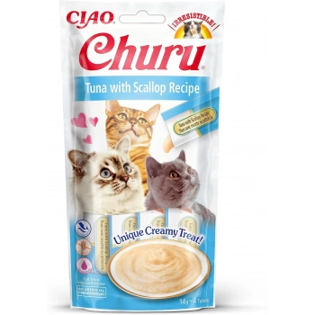 Churu Cream Ton Balıklı ve Deniz Taraklı Kedi Ödül Kreması 4x14 GR.