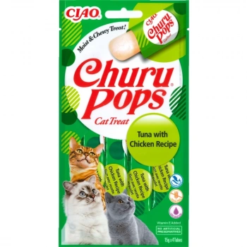 Churu Pops Ton Balıklı ve Tavuklu Kedi Ödül Kreması 4x15 GR.