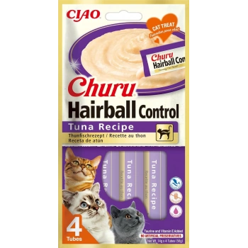 CIAO Churu Cream Hairball Tüy Yumağı Önleyici Ton Balıklı Sıvı Kedi Ödül Maması 14gr (4lü)