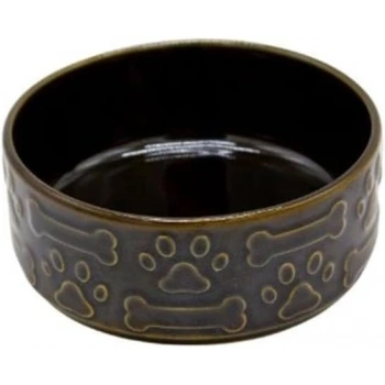 Design Antibakteriyel Sırlı Seramik Mama ve Su Kabı Oksit Yeşil 12 Cm