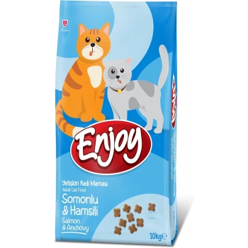 Enjoy Somon ve Hamsili Yetişkin Kedi Maması 10 Kg