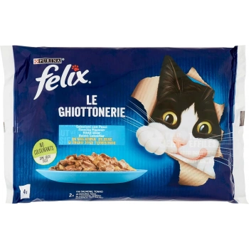 Felix Multipack Somonlu ve Ton Balıklı Yetişkin Kedi Yaş Maması 4x85gr