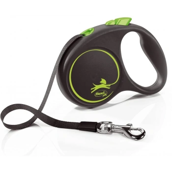 Flexi Black Desing Small 5m Şerit Gezdirme Yeşil