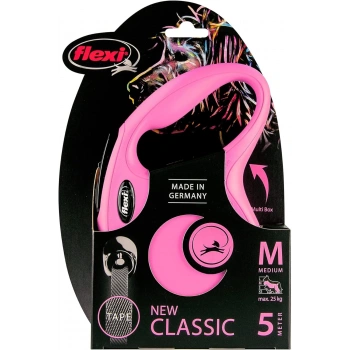 Flexi New Classic Medium 5m Şerit Gezdirme Pembe