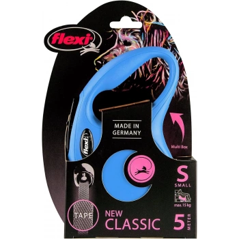 Flexi New Classic Small 5m Şerit Gezdirme Mavi