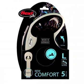 Flexi New Comfort Otomatik Siyah Şerit Gezdirme Large 5 Metre