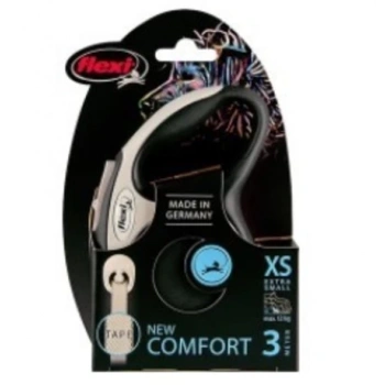 Flexi New Comfort Otomatik Siyah Şerit Gezdirme Xsmall 3 Metre