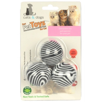 Flip Kedi Oyun Topu Siyah Beyaz 3lü