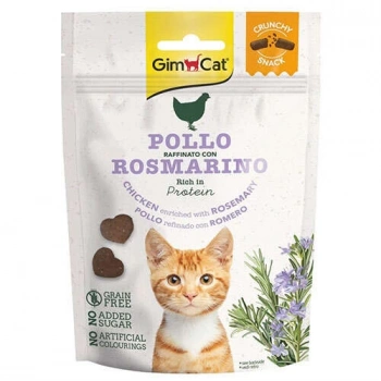 Gimcat Crunchy Snacks Chicken & Rosmery Tahılsız Kedi Ödülü 50 gr