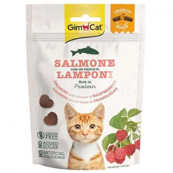 Gimcat Crunchy Snacks Salmon & Raspberry Tahılsız Kedi Ödülü 50 gr