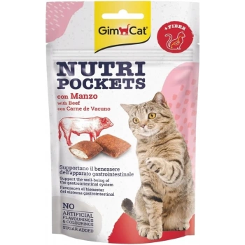 GimCat Nutripockets Kedi Ödülü Biftek Malt 60Gr
