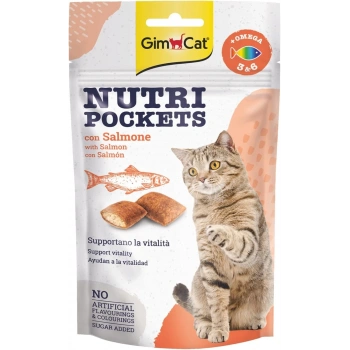 GimCat Nutripockets Kedi Ödülü Somon Omega 3&6 60Gr