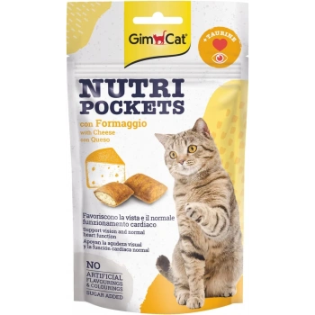 GimCat Nutripockets Peynirli ve Taurinli Kedi Ödül Maması 60gr