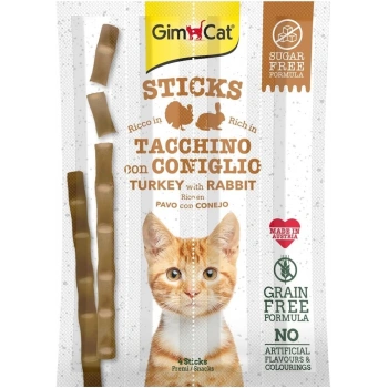 GimCat Sticks Hindi Etli Tavşan etli TAHILSIZ Ödül Çubukları 4+1 25 gr