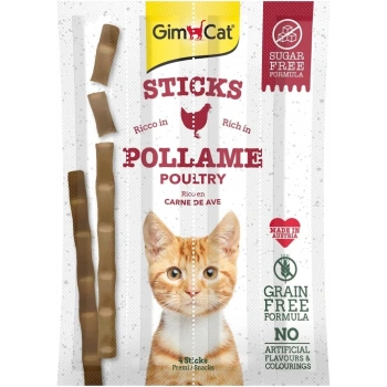 GimCat Sticks Kümes Hayvanı etli TAHILSIZ Ödül Çubukları 20 gr