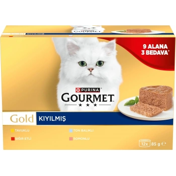 Gourmet Gold Kıyılmış Mix Seri Kedi Konservesi 85 gr 12 Al 9 Öde