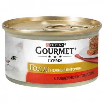 Gourmet Gold Savory Cake Sığır Etli Ve Domatesli Yetişkin Kedi Konservesi 85 Gr