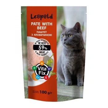 Leopold Sığır Etli Yaş Kedi Maması 100 gr