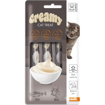 M-Pets Creamy Morina Balıklı Biftekli Kedi Ödülü 4*15 gr