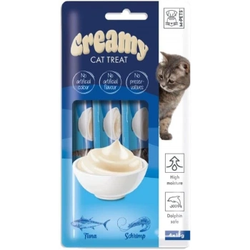 M-Pets Creamy Ton Balıklı Karidesli Kedi Ödülü 4*15 gr