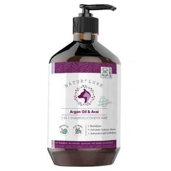 M-Pets Naturluxe Dog Shampoo & Conditioner Argan Oil & Acai 500ml