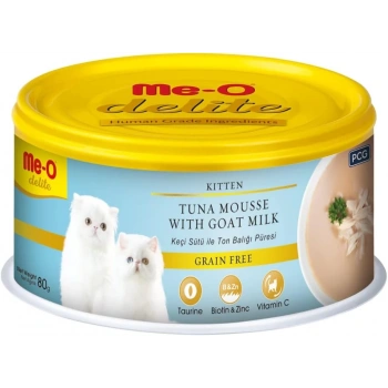 Me-O Delite Keçi Sütü ve Ton Balıklı Tahılsız Yavru Kedi Konservesi 80gr