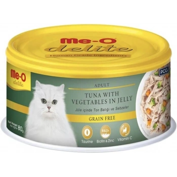 Me-O Delite Ton Balığı ve Sebze Tahılsız Yetişkin Kedi Konservesi 80gr