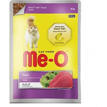 Me-O Jole içinde Parça Ton Balıklı Yetişkin Kedi Pouch 80gr