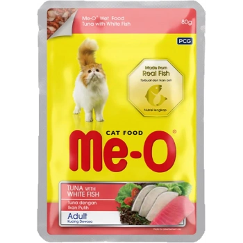 Me-O Jöle İçinde Ton Balıklı ve Alabalıklı Yetişkin Kedi Pouch 80gr
